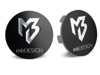 mbDESIGN Nabendeckel 60,00mm - schwarz matt Logo poliert