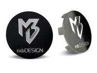 mbDESIGN Nabendeckel 60,00mm - schwarz glanz Logo poliert