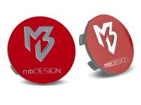 mbDESIGN Nabendeckel 60,00mm - rot glanz Logo poliert