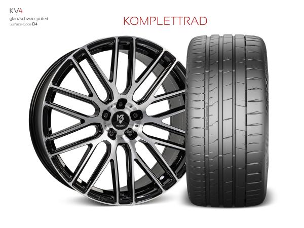 20" Summer-wheelset VW Bus T5 Multivan Typ 7HM, 7HMA wheelset KV4 black shiny polish 9.0x20" et42