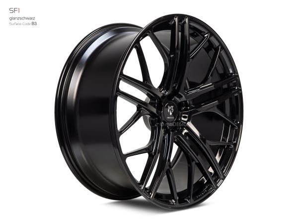 Tesla Model S Plaid 21" wheel set SF1 DC black shiny