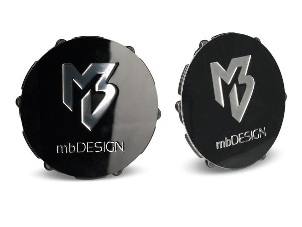 mbDESIGN Nabendeckel 69,00mm - schwarz glanz Logo poliert