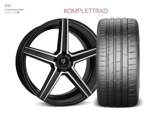 VW Golf VII Sommerräder 19" KV1 Mattschwarz pol. - Hankook