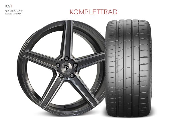 VW Golf VI Sommerräder 19" KV1 Grau glanz pol. - Hankook