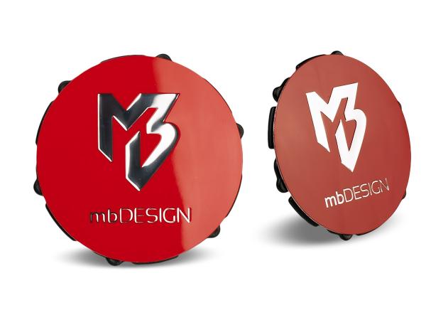 mbDESIGN Nabendeckel 69,00mm - rot glanz Logo poliert