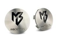 mbDESIGN Nabendeckel 60,00mm - poliert glanz Logo schwarz poliert