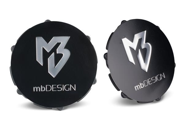 mbDESIGN Nabendeckel 69,00mm - schwarz matt Logo poliert